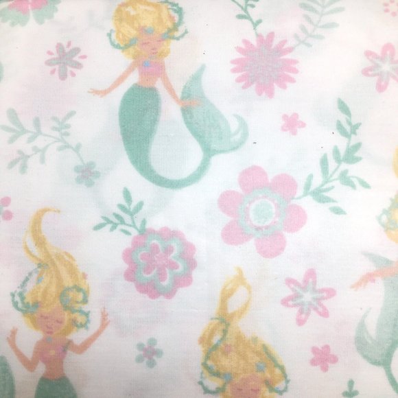 4pc Mermaid FULL Sheet Set Floral Ocean Pink Mint Green Tabitha Webb Designer - Picture 6 of 6